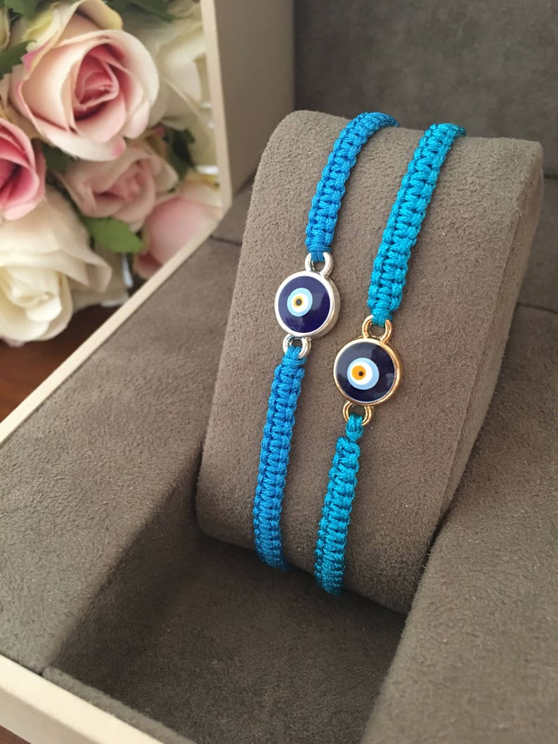 Turquoise Evil eye bracelet evil eye string bracelet blue | Etsy