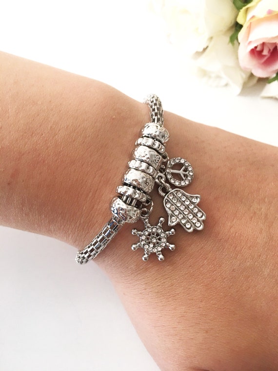 Pandora Moments Disney Heart Clasp CZ Snake Chain Bracelet