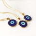 Evil eye necklace, blue evil eye bead, evil eye charm necklace, nazar boncuk, glass evil eye bead, turkish evil eye, silver necklace jewelry 