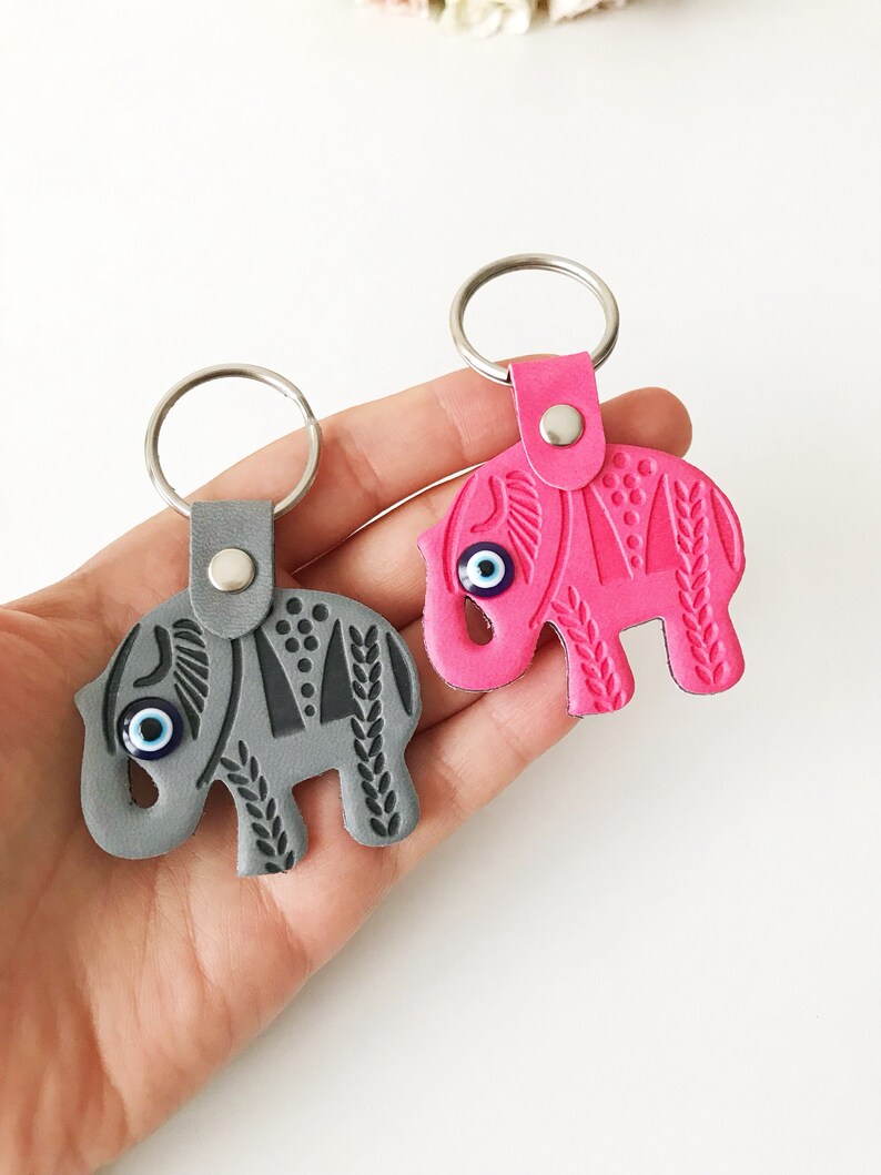 Elephant Keychain Evil Eye Keychain Elephant Keyrings Yoga Etsy
