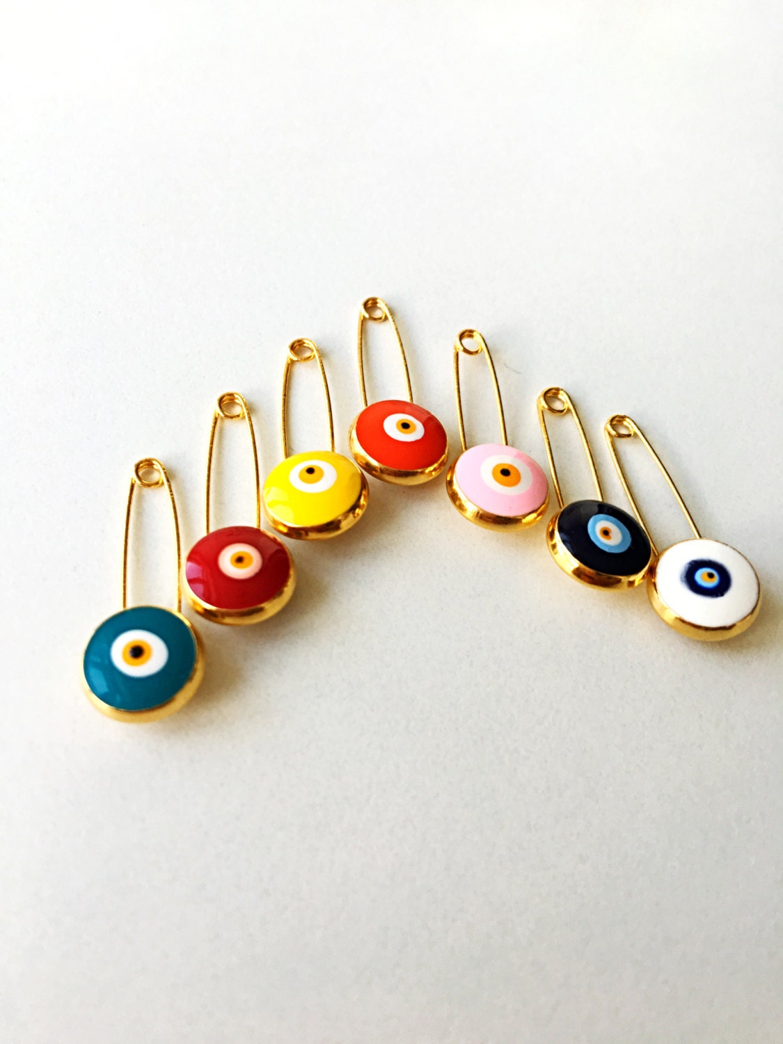 Pin Style Rhinestone Pearl Safety Pin Tassel Lapel Pin Honbay Evil Eye Brooch ...