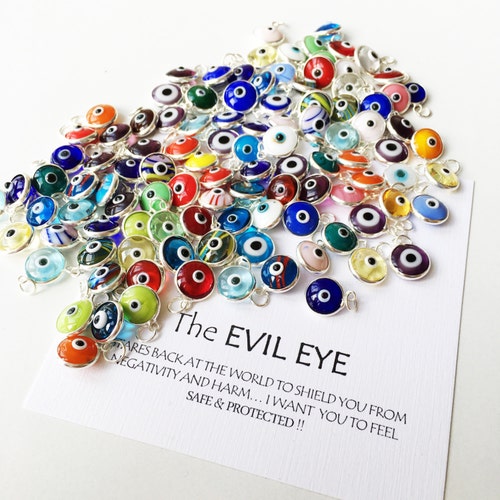 Evil Eye Charm 25 Pcs Evil Eye Beads for Connectors Evil Etsy