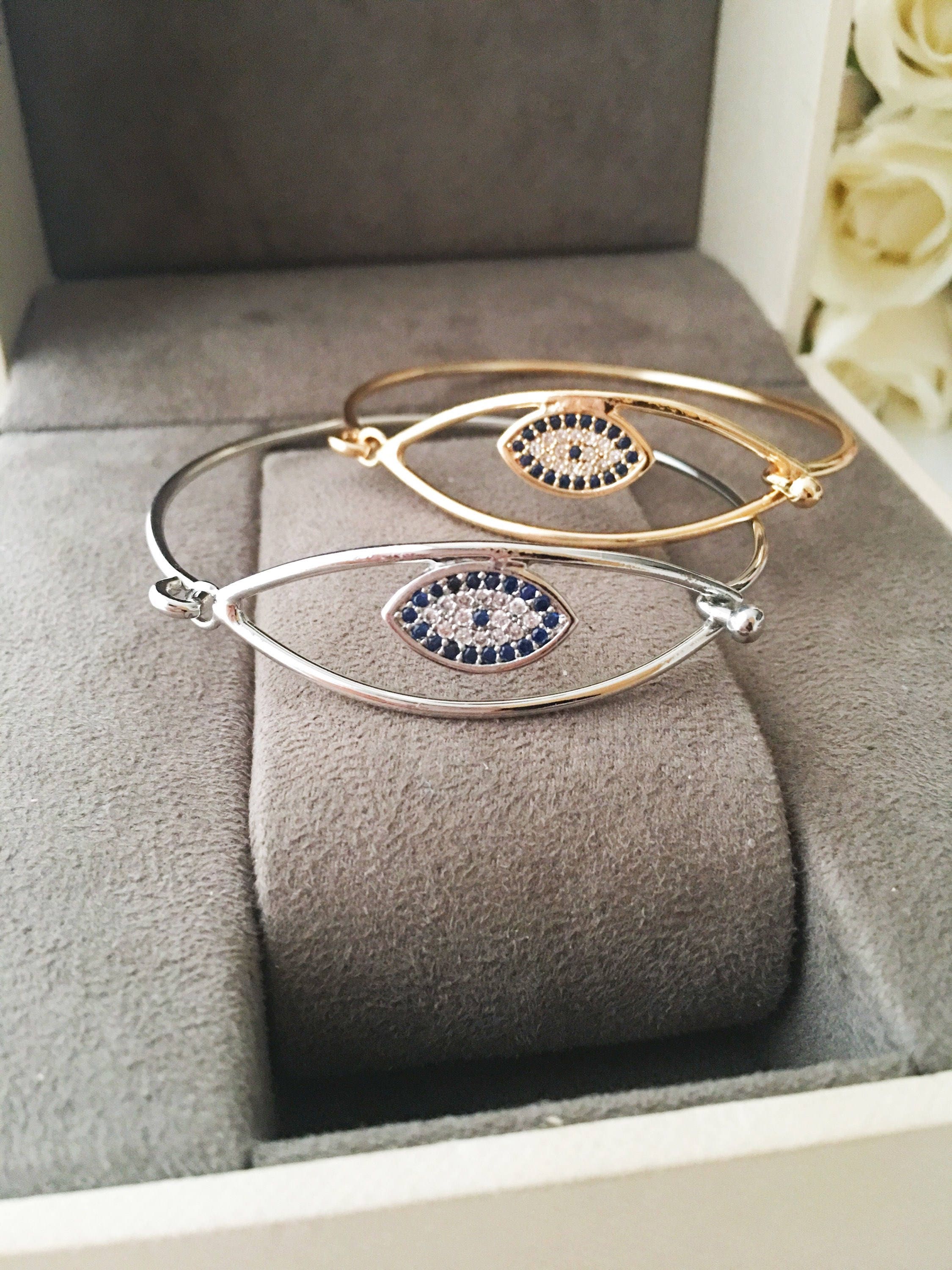 Evil Eye Charm Bangle – Giftology Scottsdale