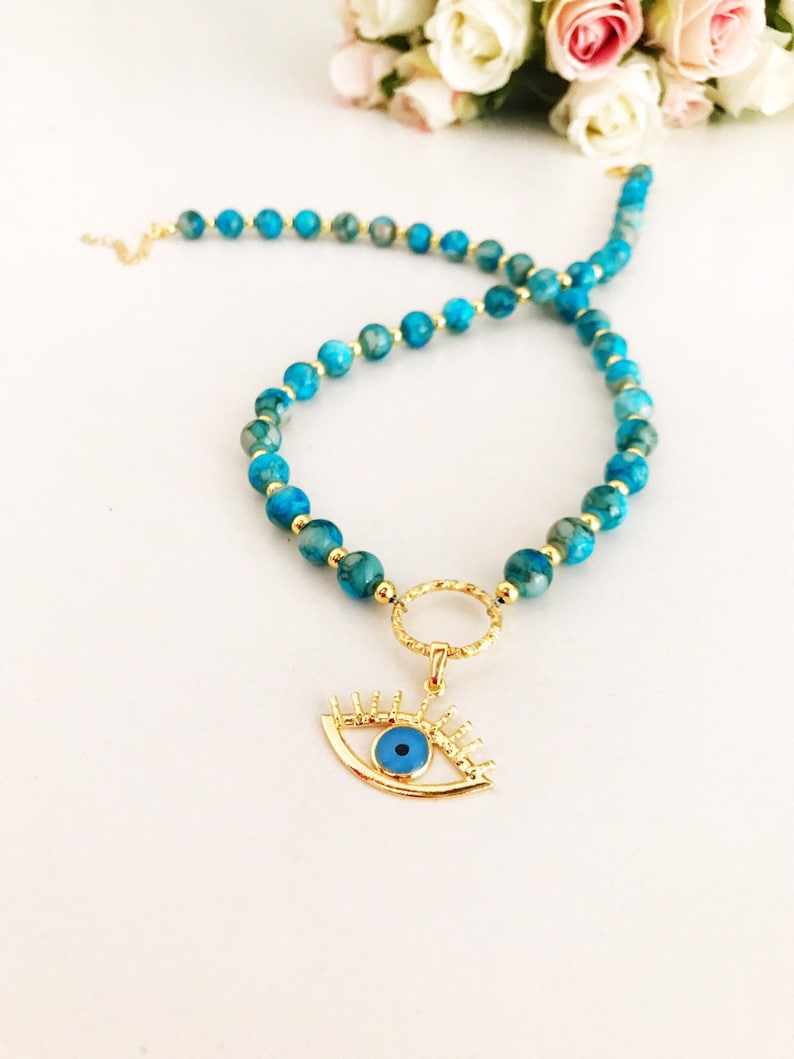 Evil Eye Necklace Evil Eye Jewelry Gold Evil Eye Necklace Etsy