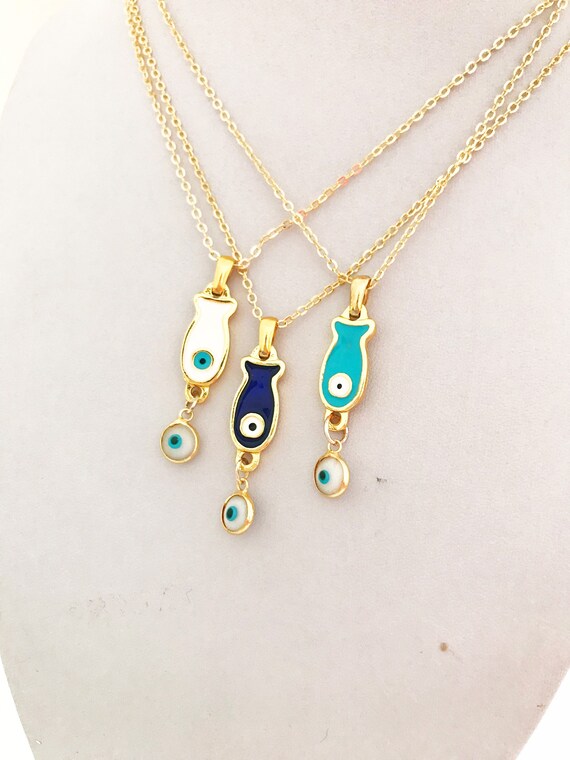 Buy Sleeping Beauty Turquoise and White Zircon Evil Eye Protector Celestial  Medallion Pendant Necklace 20 Inches in Vermeil Yellow Gold Over Sterling  Silver 0.70 ctw at ShopLC.