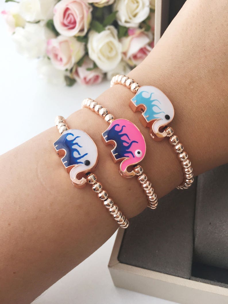 Elephant Bracelet Elephant Charm Bracelet Evil Eye Bracelet Etsy