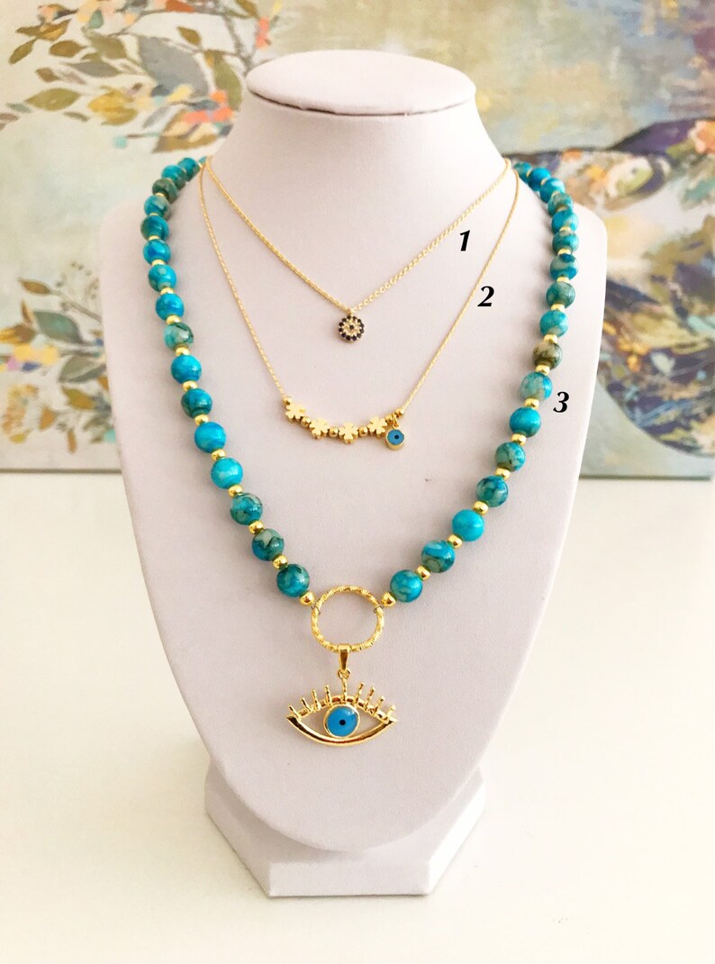 Evil Eye Necklace Evil Eye Jewelry Gold Evil Eye Necklace Etsy