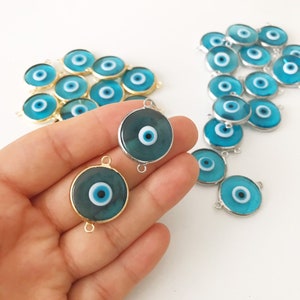 5 pcs Clear Evil Eye Beads, evil eye charm, murano glass beads, blue e –  Evileyefavor