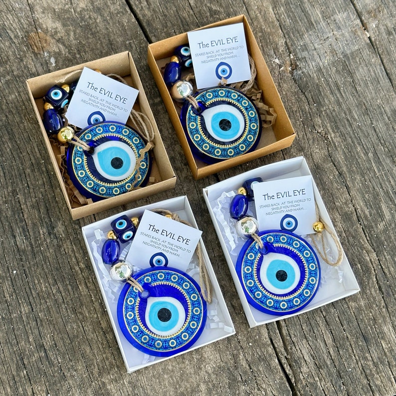 Greek Evil Eye Wall Hanging, Christmas Home Decor, Housewarming Gift, Christmas Ornament, Evil Eye Home Decor, House Protection imagen 1