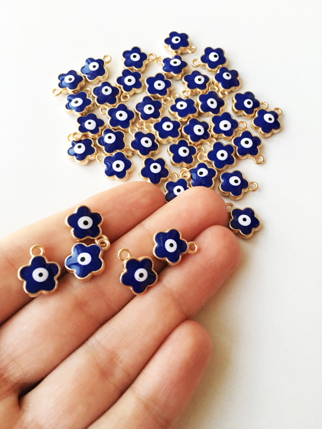 5 Pcs Four Leaf Clover Evil Eye Pendant Four Leaf Clover Etsy