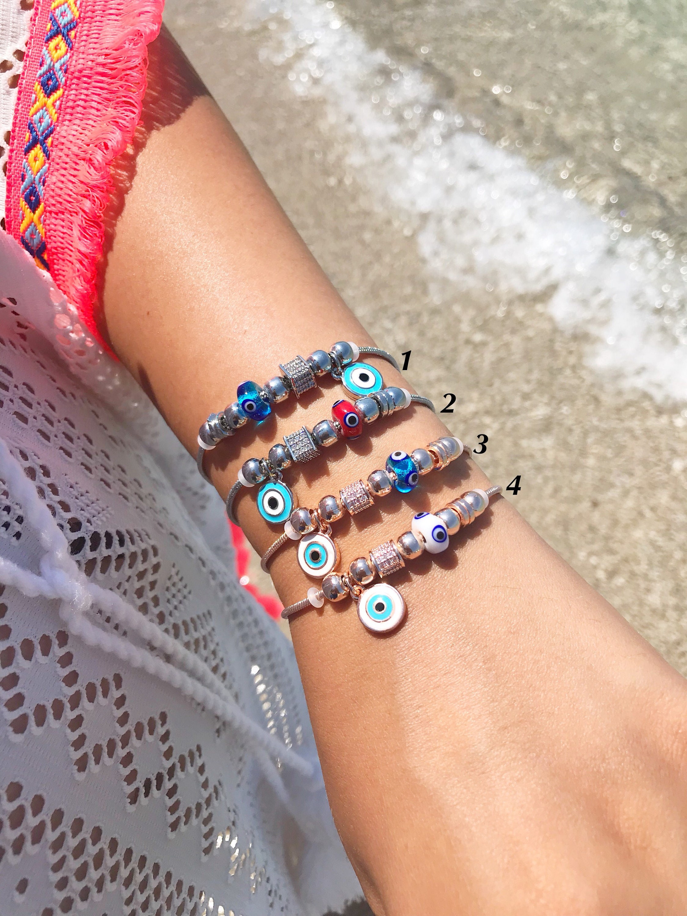 Pandora bracelet evil eye bracelet evil eye charm bracelet Etsy