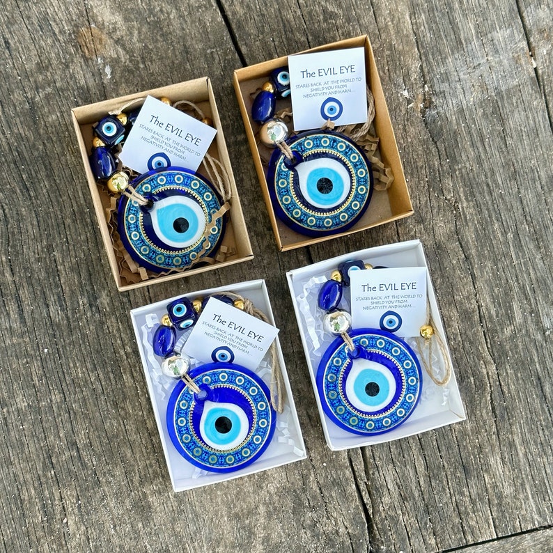 Greek Evil Eye Wall Hanging, Christmas Home Decor, Housewarming Gift, Christmas Ornament, Evil Eye Home Decor, House Protection image 6