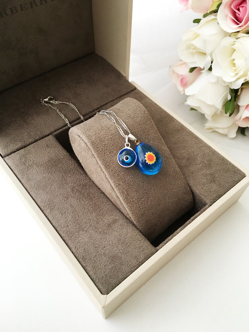 lamp work evil eye necklace Murano glass evil eye necklace evil eye beads greek evil eye blue evil eye necklace evil eye charm necklace