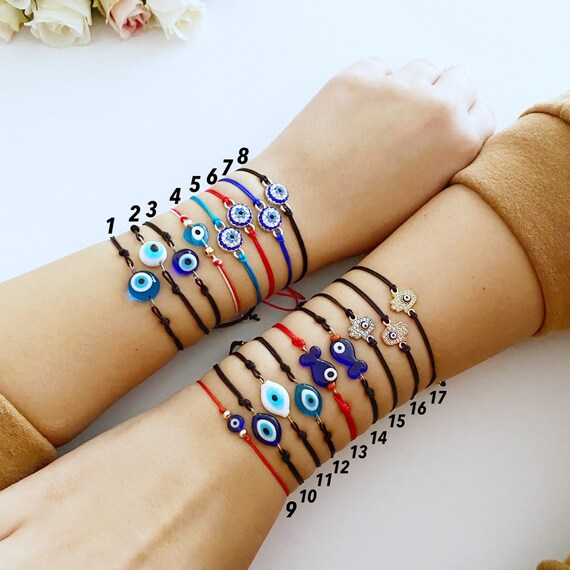 Evil eye thread bracelet deals