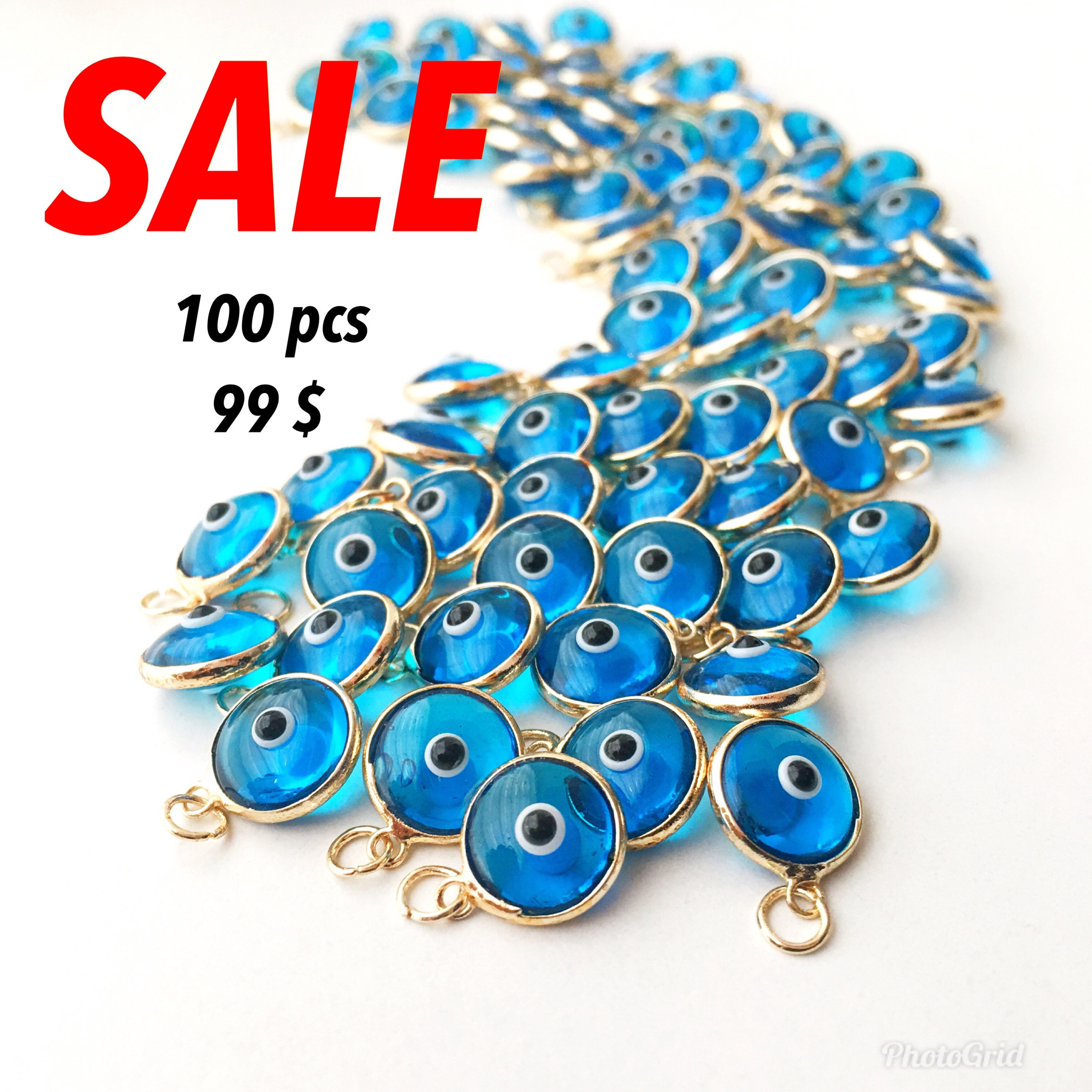 Evil Eye Charm Bulk Set 100 Pcs Evil Eye Beads Turquoise - Etsy