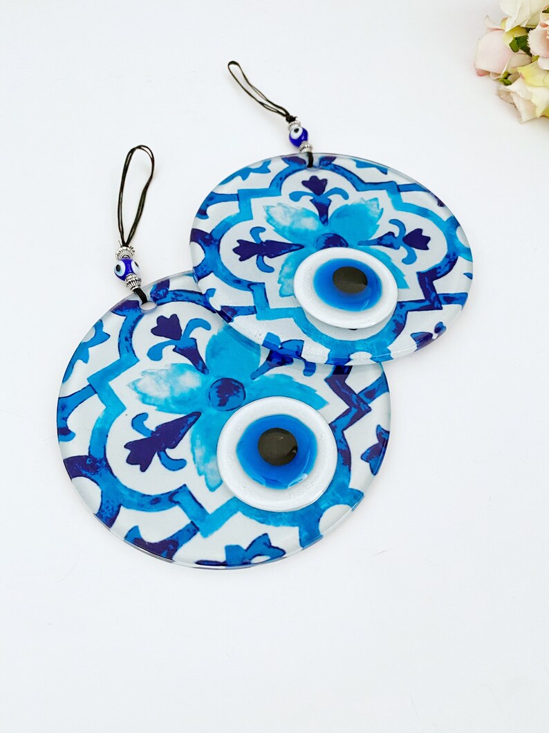 Evil Eye Wall Decor Fused Glass Evil eye Bead Handmade Glass Etsy