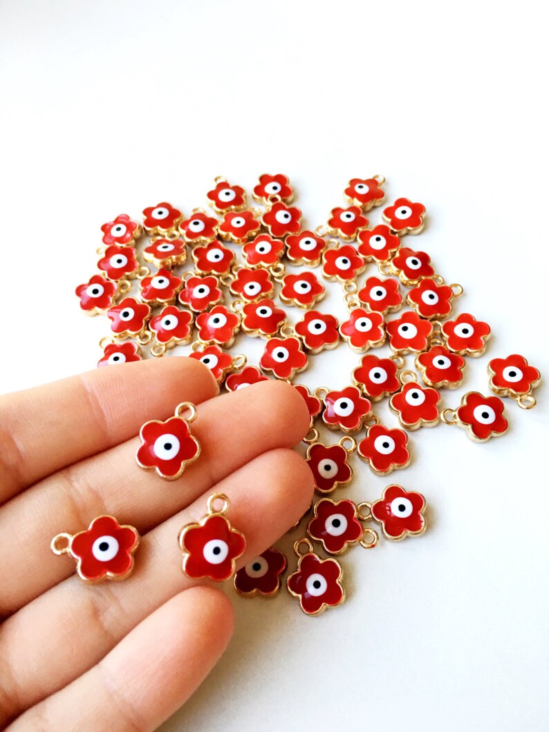 5 Pcs Four Leaf Clover Evil Eye Pendant Four Leaf Clover Etsy UK