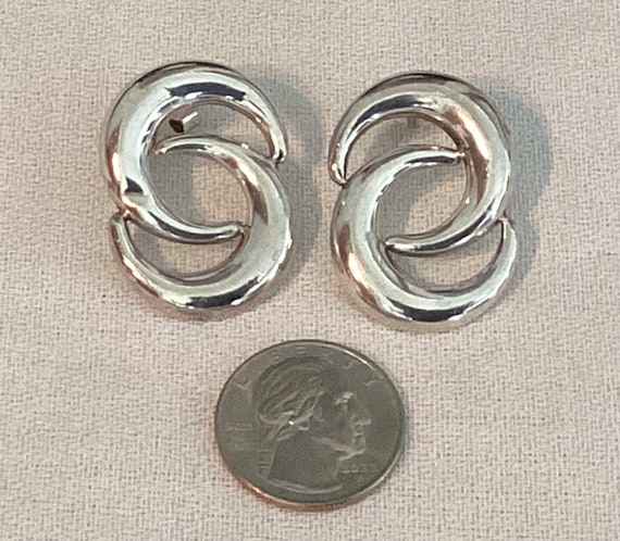 Vintage ND 925 Sterling Pierced Earrings in shape… - image 2
