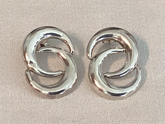 Vintage ND 925 Sterling Pierced Earrings in shape… - image 1
