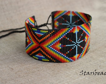 Beautiful Mexican Choker Necklace, Huichol Necklace, Ethnic Necklace, Choker, Seed Bead Necklace