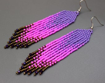 Boucles d’oreilles Ultra Violet Style femmes boucles d’oreilles Longues boucles d’oreilles Perles Bijoux Boucles d’oreilles Pourpres Boucles d’oreilles Boucles d’oreilles Perles Boucles d’oreilles