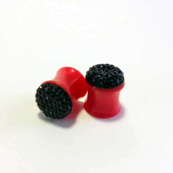 Items similar to 00g Plugs / 00 Ear Gauges / Red Ear Plugs / Gauges