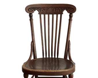 Antique Spindle Back Chair with Carved Detail