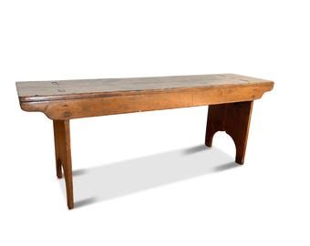 Antique Wooden Farmhouse Bench