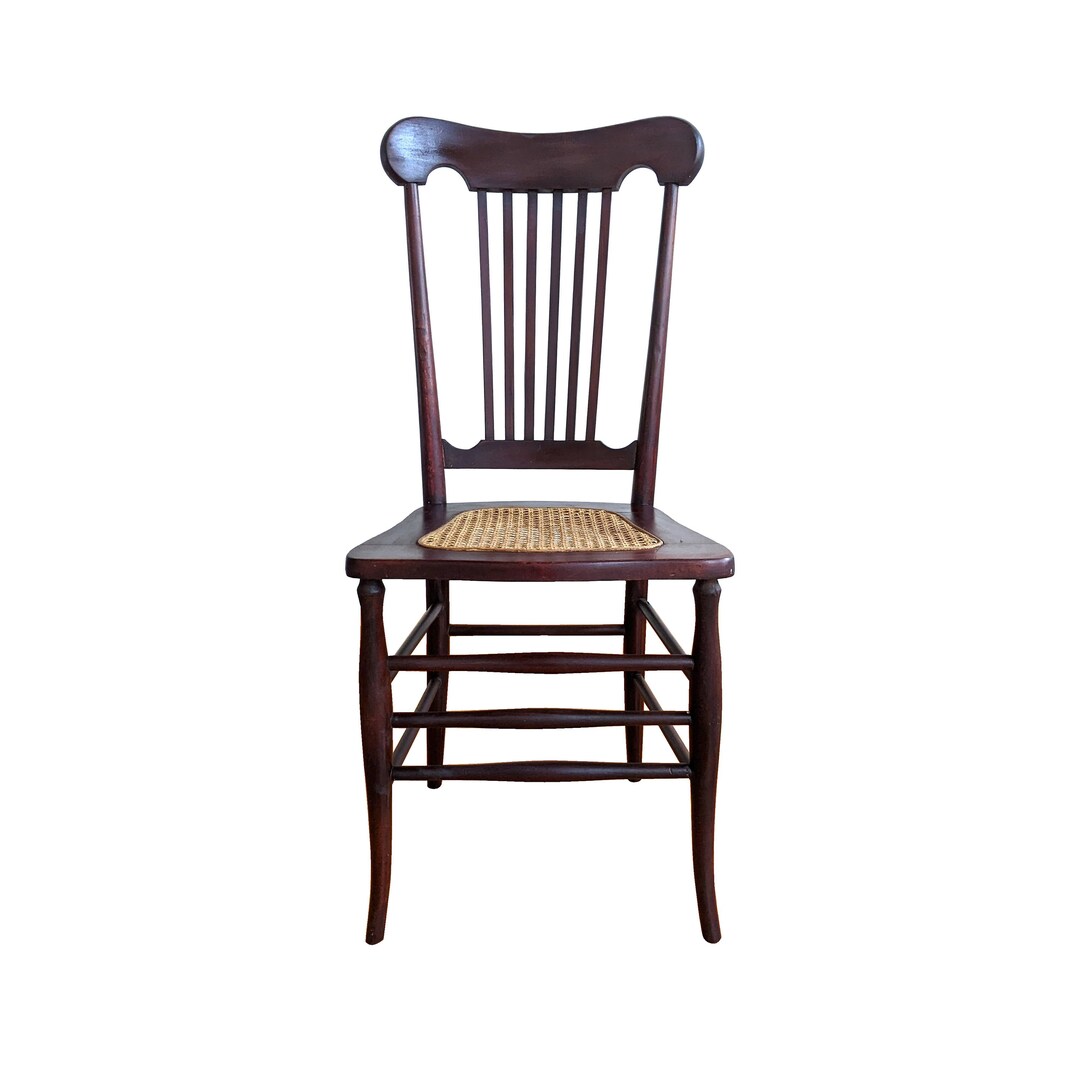 Antique Cane Seat Chair Farmhouse Side Chair Etsy