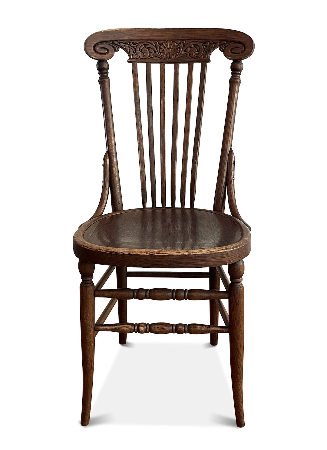 Antique Farmhouse Pressed Back Chair Country Style Spindle Chair Etsy