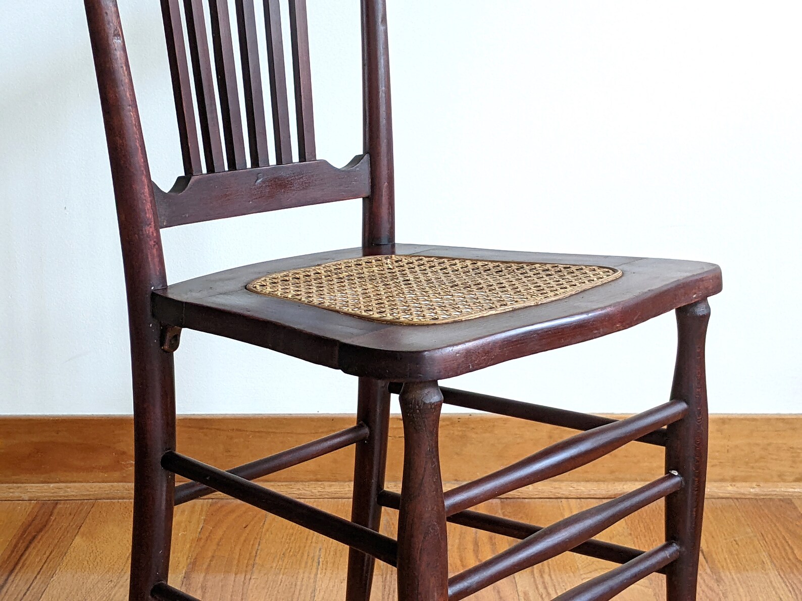 Antique Cane Seat Chair Farmhouse Side Chair Etsy