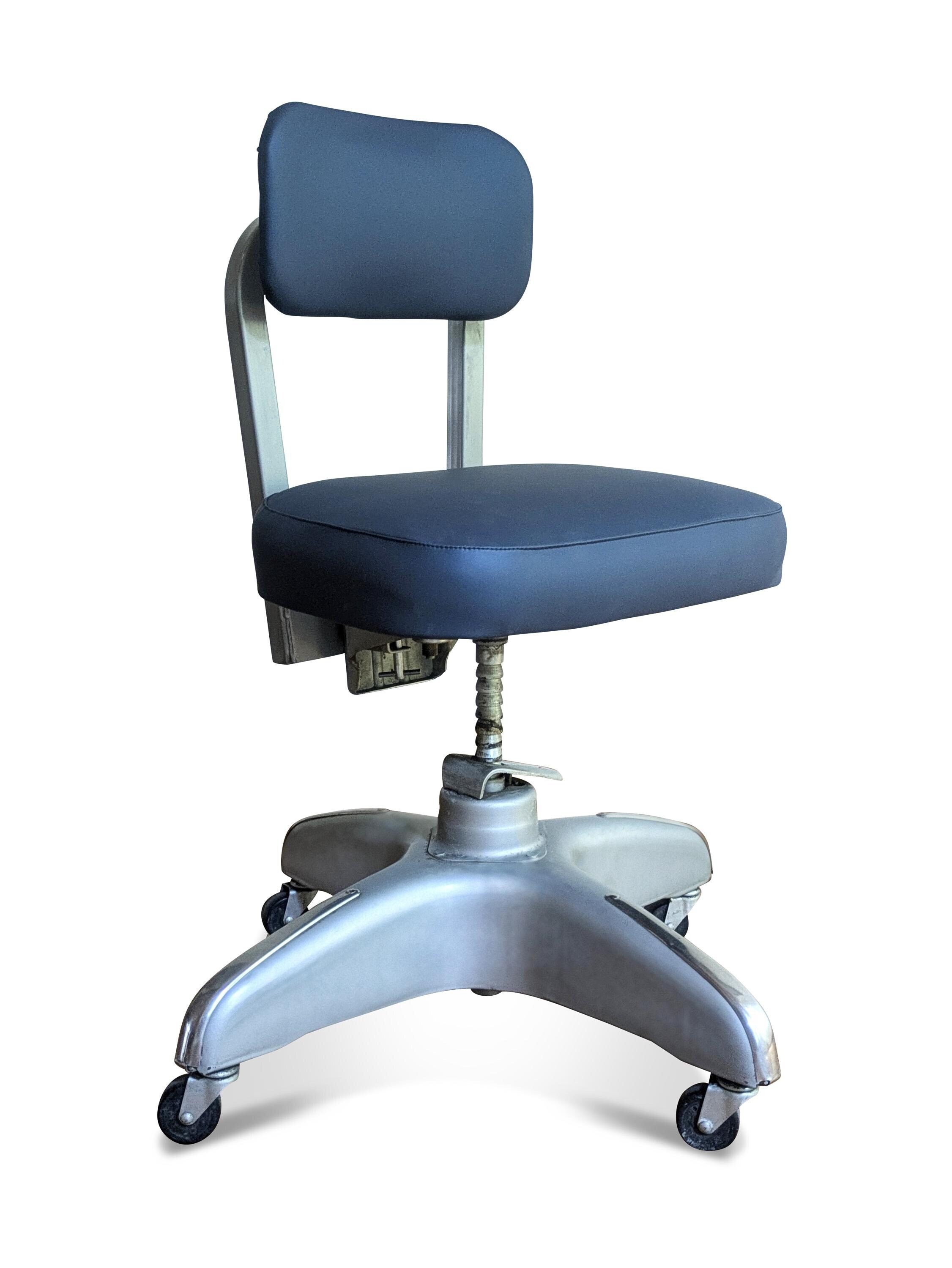 椅子 vintage USA UNIVERSAL chair Mid-century Tanker Chair - Blue Desk Chair - Etsy