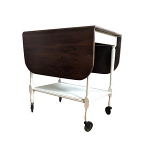 Rustic Farmhouse Drop Leaf Table - Wood Bar Cart