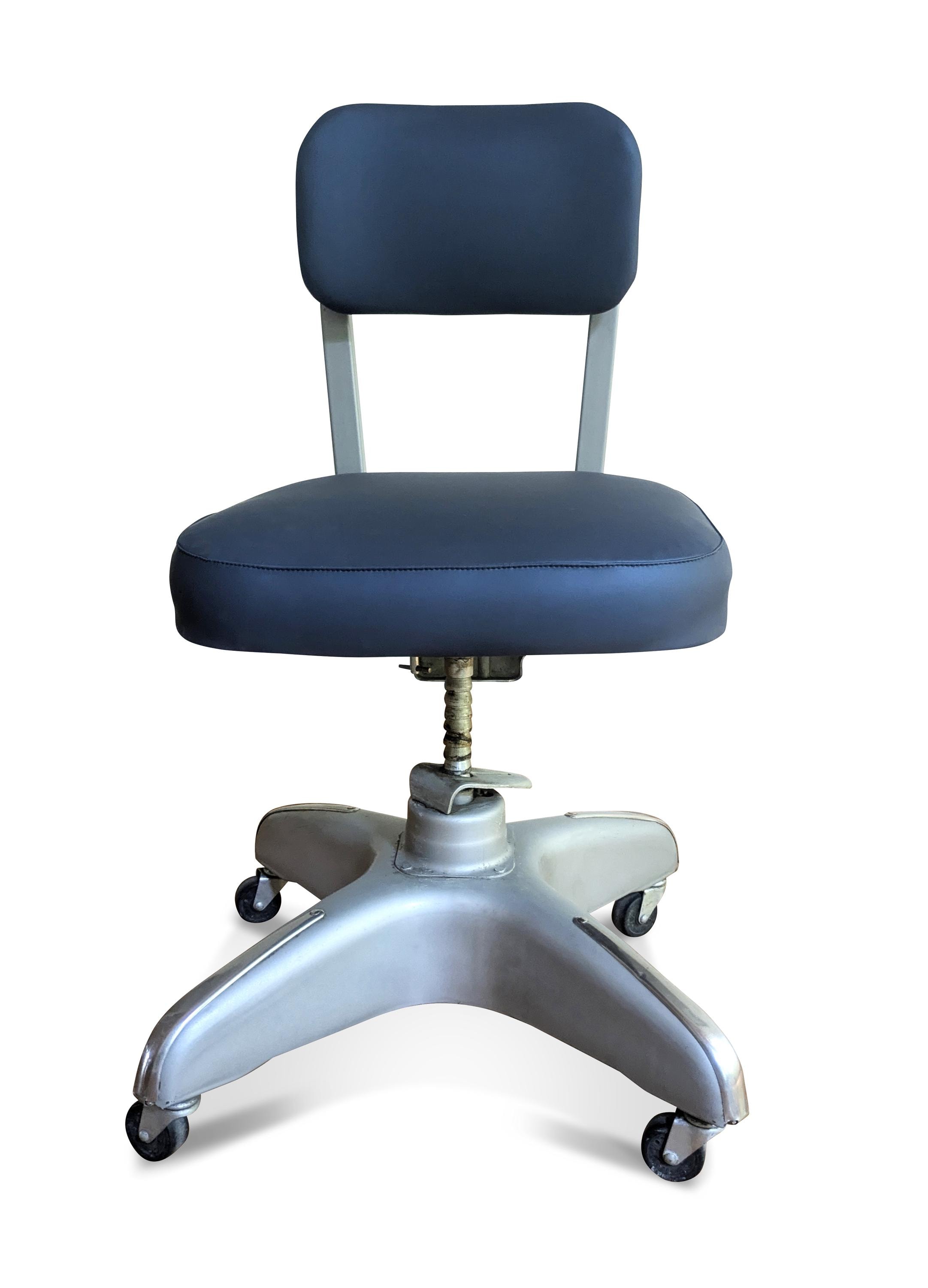 椅子 Vintage mid-century desk chair Mid-century Tanker Chair - Blue Desk Chair - Etsy