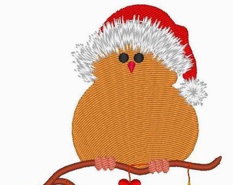 Stickdatei  Eule Weihnachten Sofortdownload