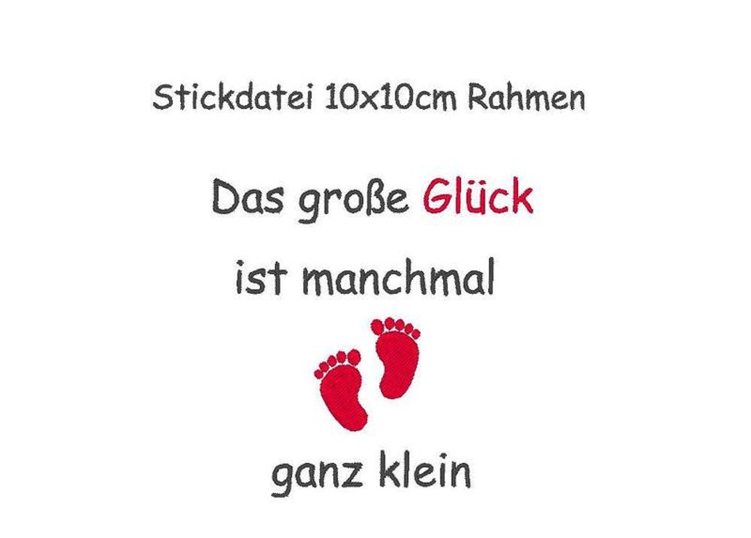 Stickdatei Spruch Baby Babyglück Geburt 10x10cm Etsy.de