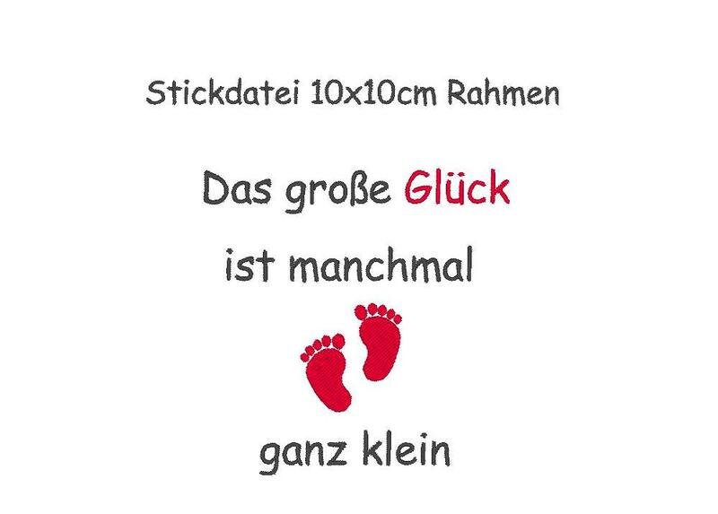 Stickdatei Spruch Baby Babyglück Geburt 10x10cm Etsy.de