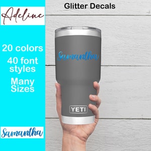 Glitter Vinyl Name Decal, Name Decal for Tumbler, Cup Decal Name, Personalized Name Stickers, Custom Name Decal Sticker, Vinyl Name Label