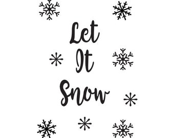 Let It Snow Stencil, Reusable Stencil For Painting, 918
