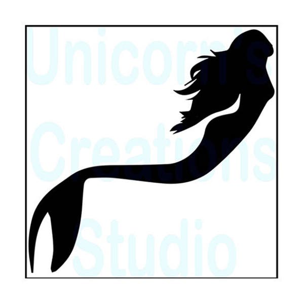 Mermaid Stencil Template - Etsy