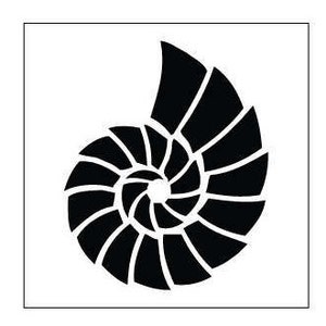 Könnte beinhalten: Schwarz-weiße Silhouette einer Nautilus-Schale mit einem Spiralmuster.