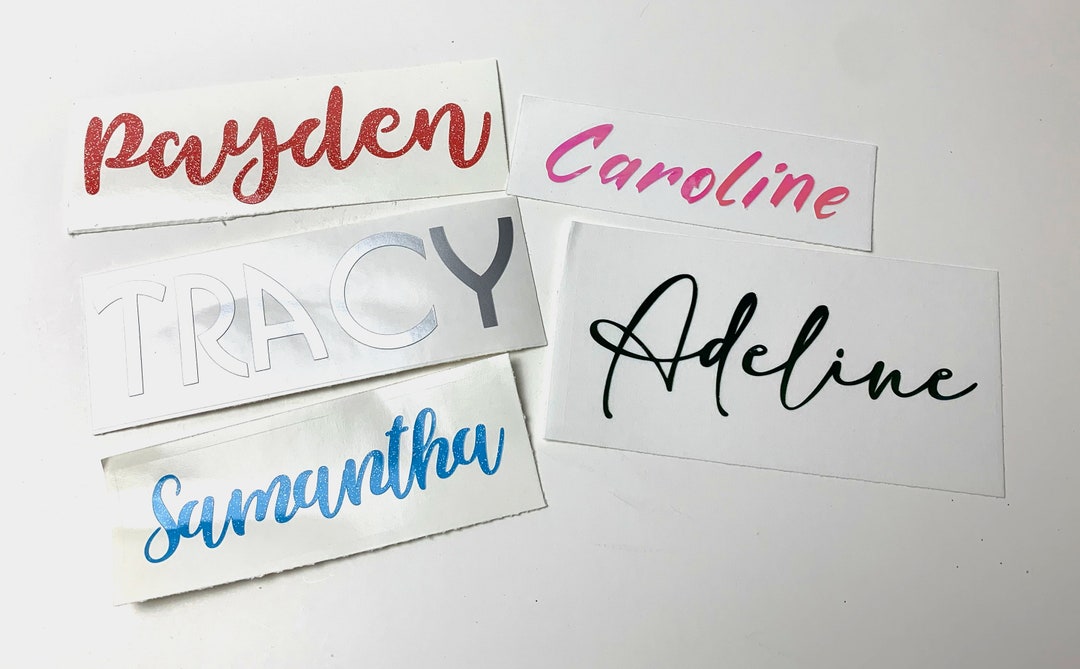 Personalized Metallic Vinyl Name Decal: Custom Stickers - Etsy