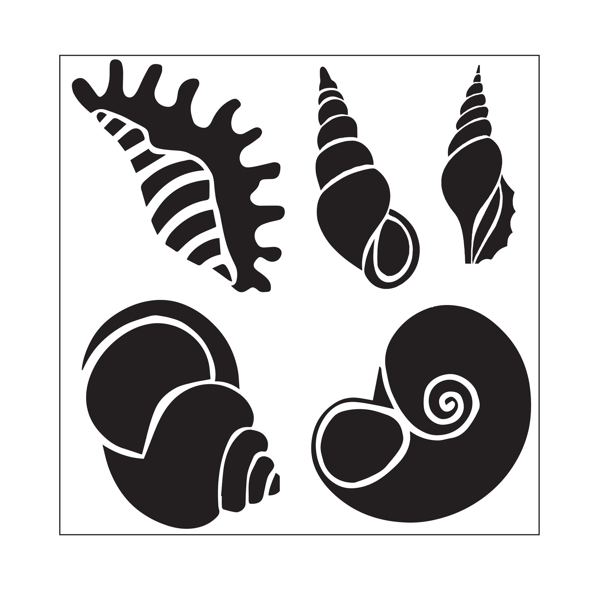 Mylar Seashell Stencil Scrapbook Stencil Fabric Stencil - Etsy