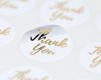 42 Gold Foil Stickers, Envelope Seals, Packaging Stickers,Product Label Stickers,Thank You Stickers,Gold Letter Stickers,Packaging Stickers
