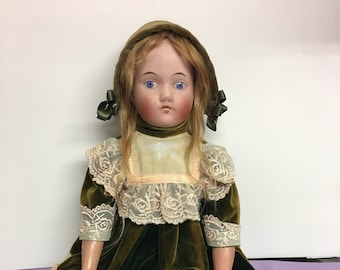 C. 1920s English Potteries 17" Porcelain Shoulder-Head Doll