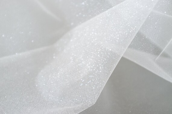 Tulle glitter white