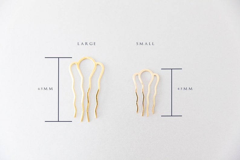 Large Gold Wavy Hair Pin Gold Plated Headpin for Hair Etsy