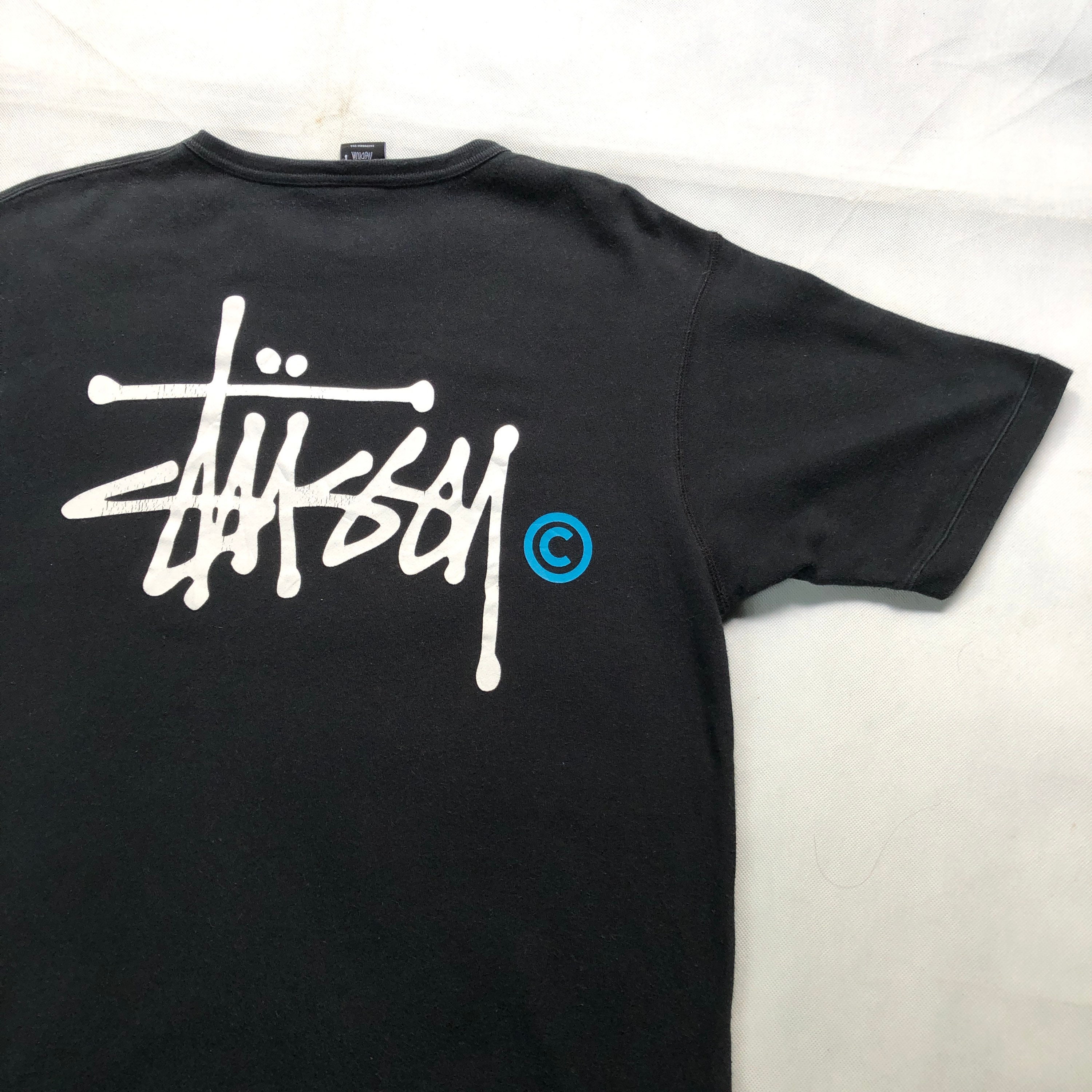 Vintage Stussy Signature Crewneck Short Sleeves Sweatshirt Y2k - Etsy