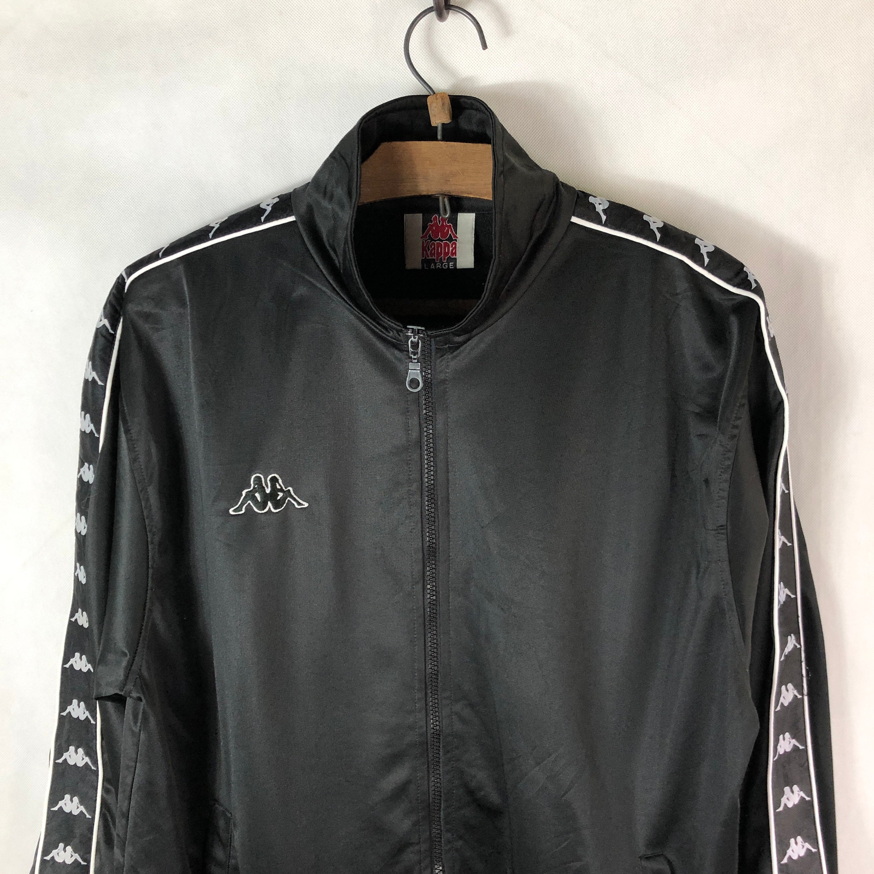 Vintage Kappa Side Tape Big Logo Embroidery Track Top Zipper
