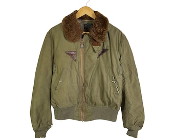 Medium 40s B-15 Style Cotton Bomber Jacket / 1940s 1950s Air